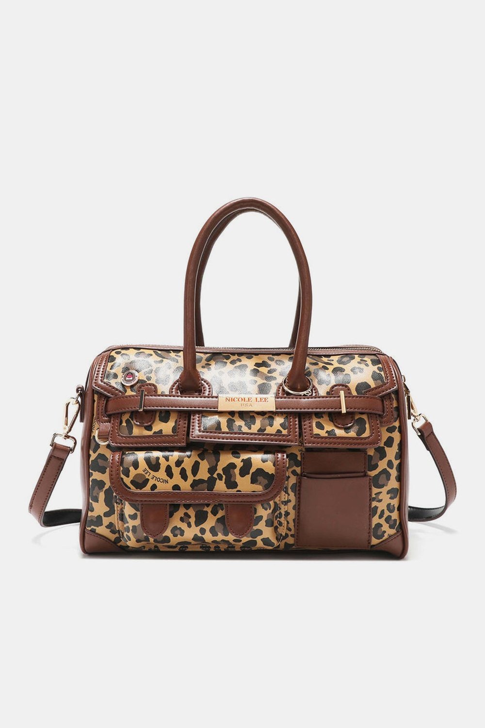 Nicole Lee USA Leopard Boston Bag