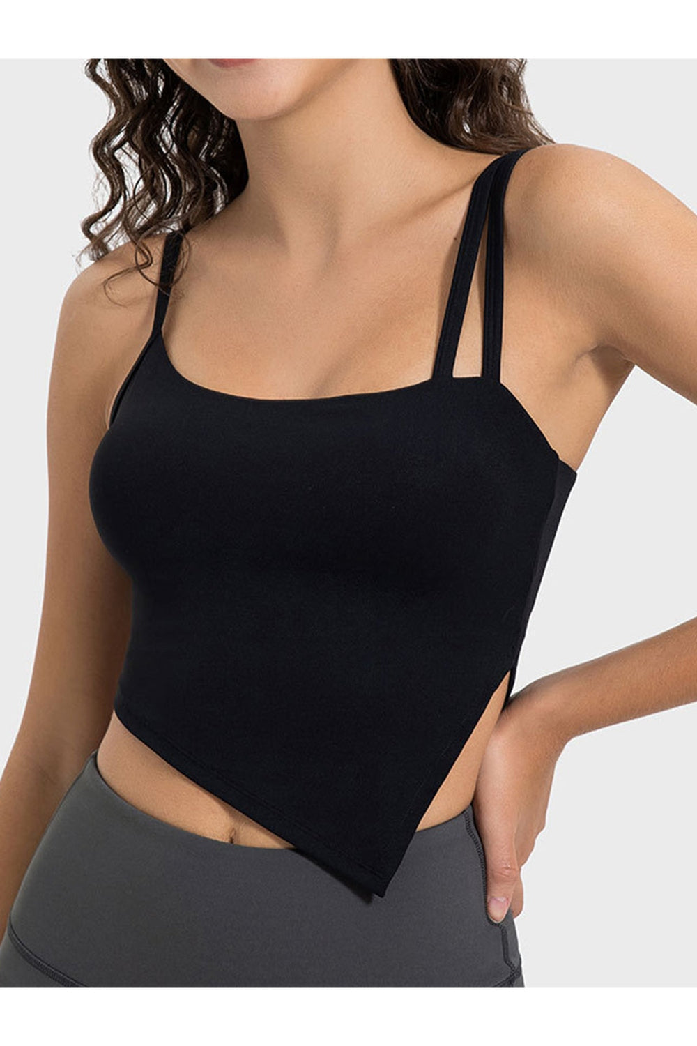 Millennia Slit Asymmetrical Neck Active Cami