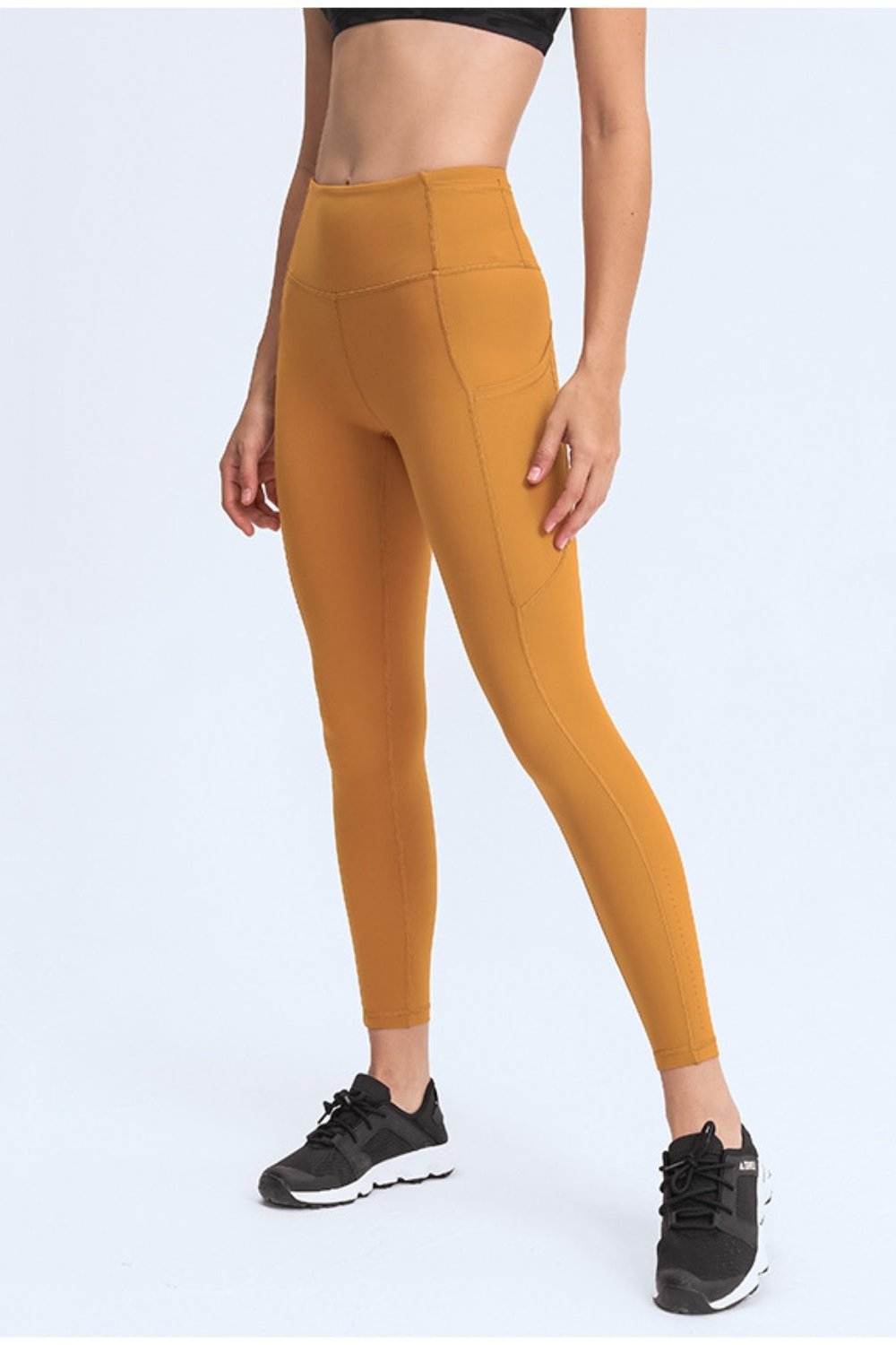 Wide Waistband Leggings with Pockets