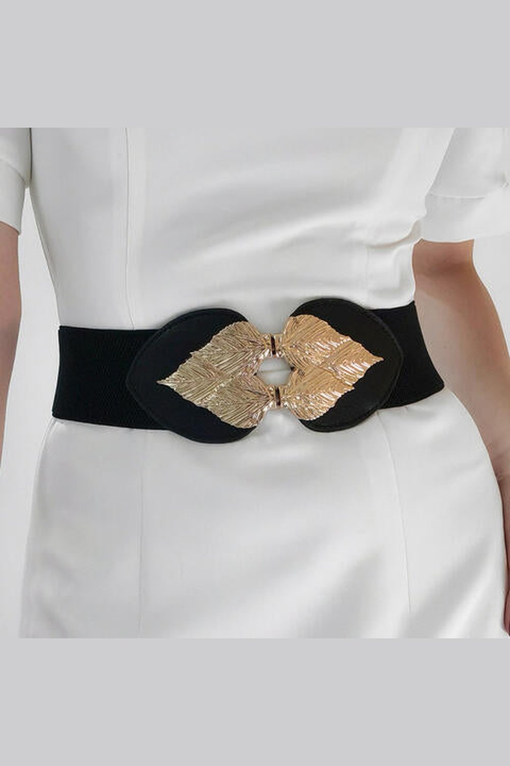 Alloy Leaf Buckle Elastic Belt