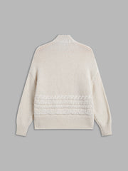 Oversized Mockneck Cable Knit Jumper