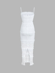 Aegean Ruffle Zippered Midi Dress