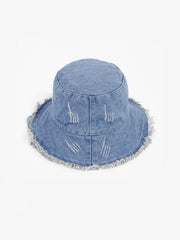 Denim Ripped Bucket Hat