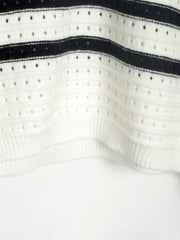 Know Your Worth Eyelet Stripe Sweater