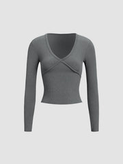 Classic V-Neck Long Sleeve Shirt