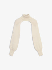 Cream Turtleneck Halter Bolero