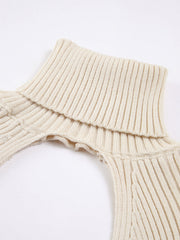 Cream Turtleneck Halter Bolero