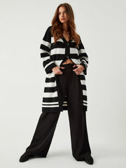 Stripe Long Cardigan