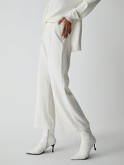 Semi-Sheer Wide Leg Culotte Pants