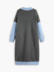 Oversized Colorblock Longline Cardigan