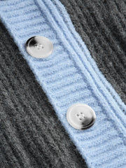 Oversized Colorblock Longline Cardigan