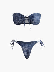 Vintage Strapless Bikini Set