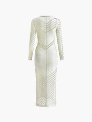 Cutout Long Sleeve Sweater Long Dress