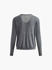 Jacquard Cable Knit Cardigan
