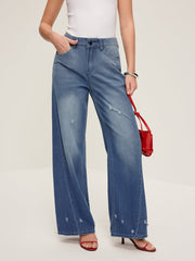 Piping Straight Denim Jean