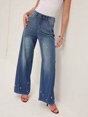 Piping Straight Denim Jean
