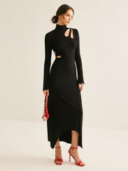 Turtleneck Cutout Slim Dress