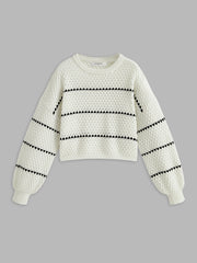 Oversized Contrast Striped Sweater