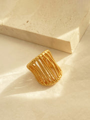 C-Shape Golden Fence Open Ring