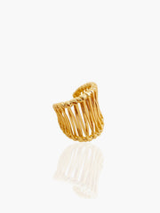 C-Shape Golden Fence Open Ring