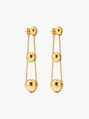 Elegant Triple Ball Pendant Earrings