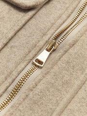 Tweed Lapel Zipper Jacket
