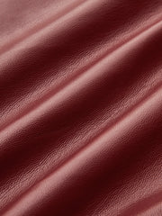 High-Waist Button PU Leather Pants