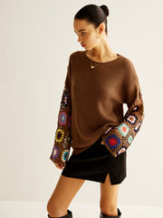 Geometric Crochet Loose Knit Top