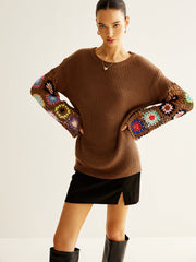 Geometric Crochet Loose Knit Top