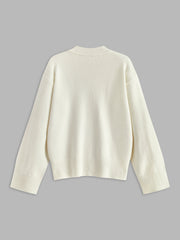 Knit-Floral Pullover Sweater