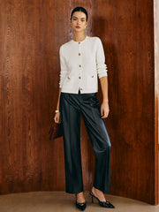 Regular Fit Metal-Button Cardigan