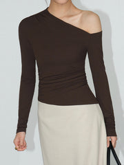One-Shoulder Skinny Jersey Top