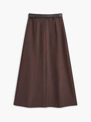 Utility Pleated Belted  Midi Skirt