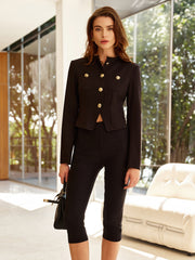 Button Split Slim Jersey Jacket