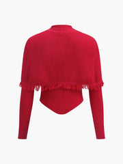 Button Tassel Sweater Co-ords