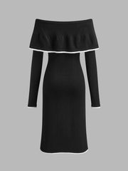 Cold-Shoulder Sweater Dress