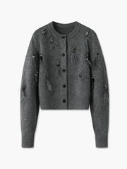 Leisure Button Sequins Cardigan