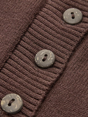 Crew Neck Breasted Cardigan