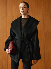 Large Collar Belted Coat