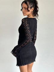 Textured Lace Short Dress