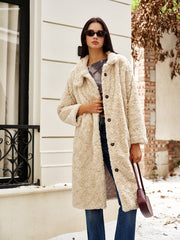 Turtleneck Faux Fur Button Coats