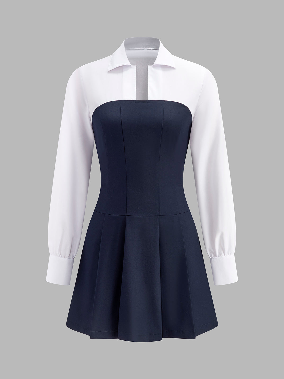 Pleated Panel Polo Dress