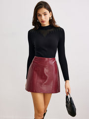 Sheer-Detail Ribbed Slim Sweater