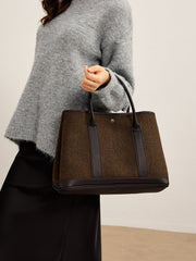 Chevron Button Clasp Tote Bag