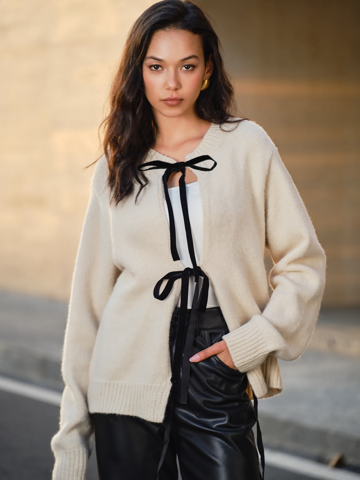 Tie Front Knit Top