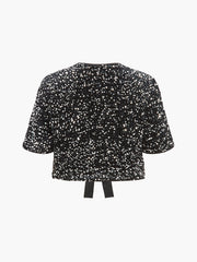 V-Neck Sequins Bow Blouse