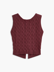 Bow Front Cutout Sweater Vest