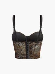 Semi-Sheer Leopard Printed Corset