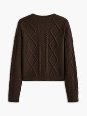 Bow Front Cable Knit Top
