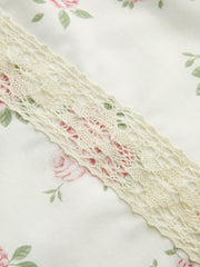 Sweetheart Lace Panel Floral Dress